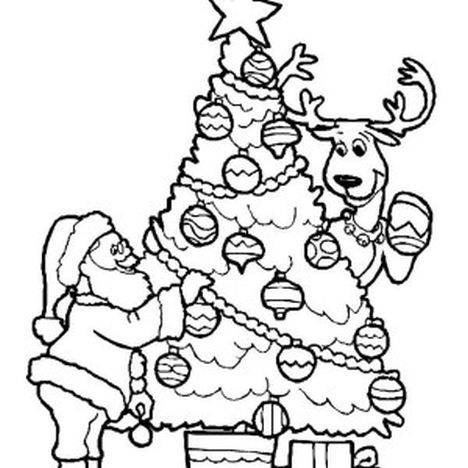 Santa And Reindeer Coloring Pages - Part 1